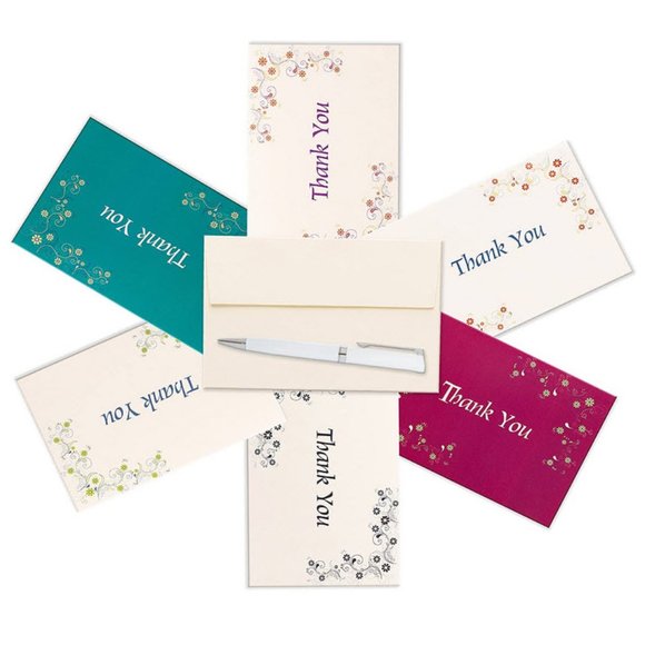 36 floral thank you cards & self sealing envelopes - Picture 3 of 7